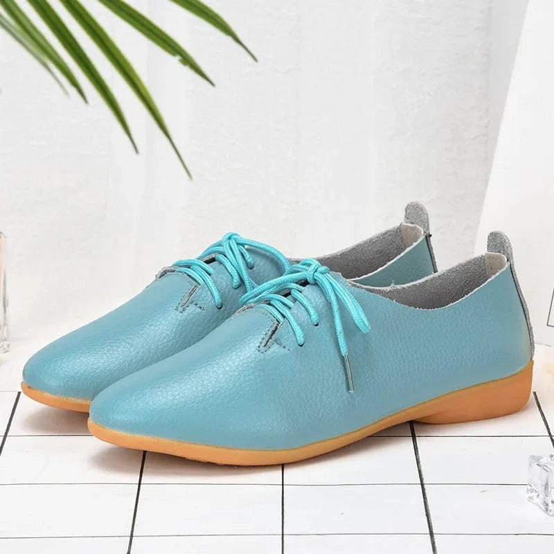 35-44 large size small white shoes single shoes 16 colors cowhide casual office flat closed shoes for women