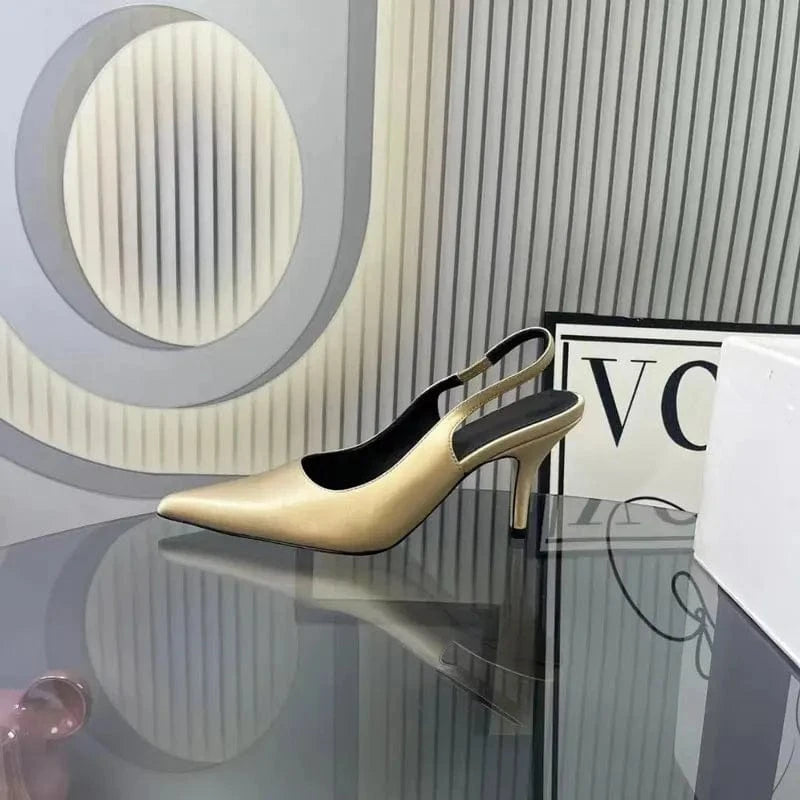 35 / Apricot color Top quality girl sexy high heel sandals summer brand designer white high heels women's shoes