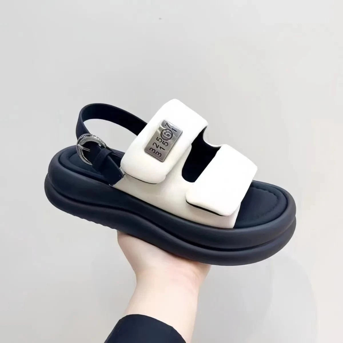35 / Beige Dropshipping Custom Logo Women Flat Sandals Comfortable 2024 Walking Style Casual Ladies Wedges Sandals