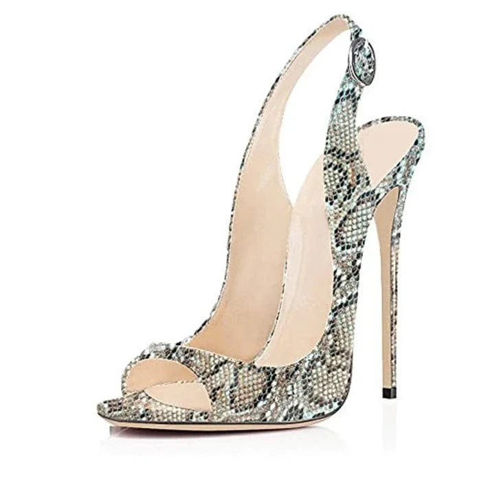 35 / Beige Sandales Femme Talon Haut Fashion Trendy Ladies Dress Heels Shoes Women Sexy Peep Toe Slingback Pumps Stiletto Heeled Sandals