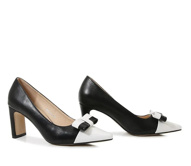 35 / Black New arrival trendy bow office shoes female 7 cm slingback heels pumps shoes women designer fitness women's pumps