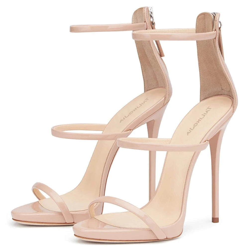 35 / Nude Factory Classic Party Heels Basic Evening Dress Shoes Summer Ladies Platform Heeled Sandals Women High Heel Strappy Sandal