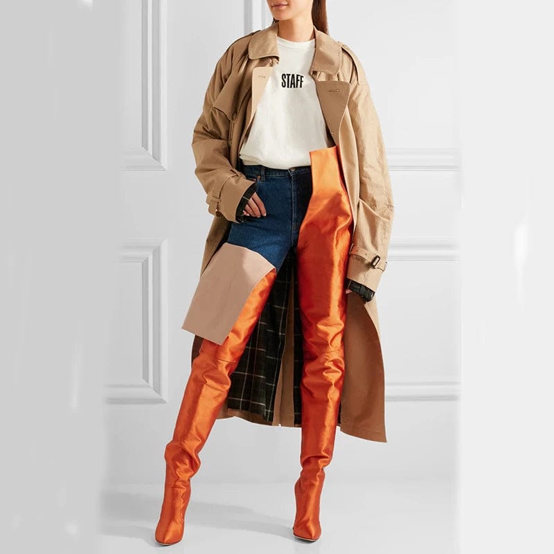 35 / Orange OEM/ODM Fashion High Quality Big Size Over The Knee Women Long Boots