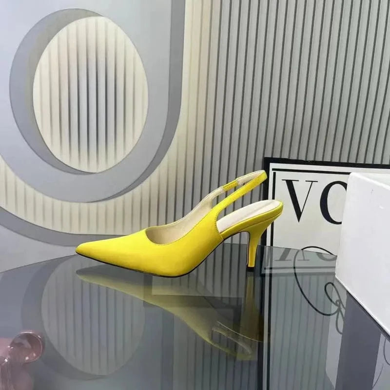 35 / Yellow Top quality girl sexy high heel sandals summer brand designer white high heels women's shoes