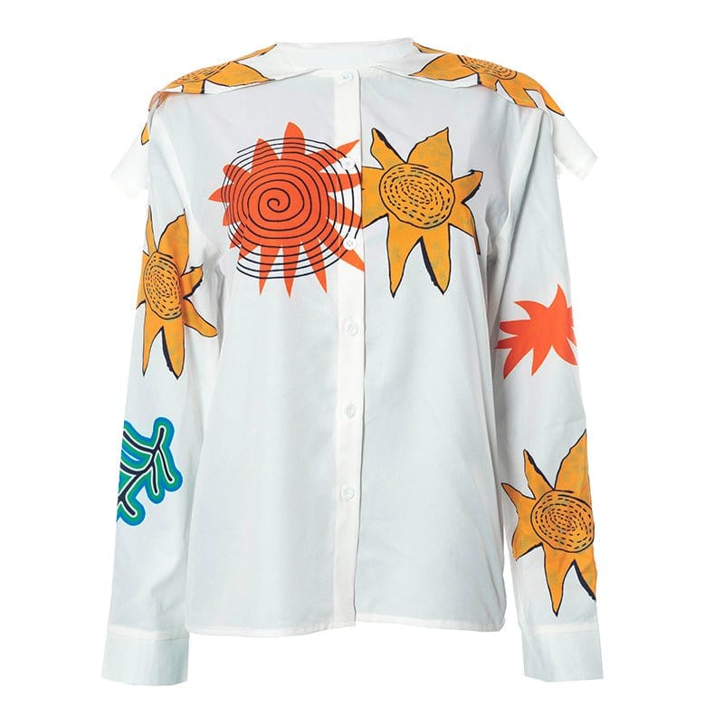 35999 Print Triangular Scarf Shawl Match Shirt Ladies Elegant Streetwear Women Top