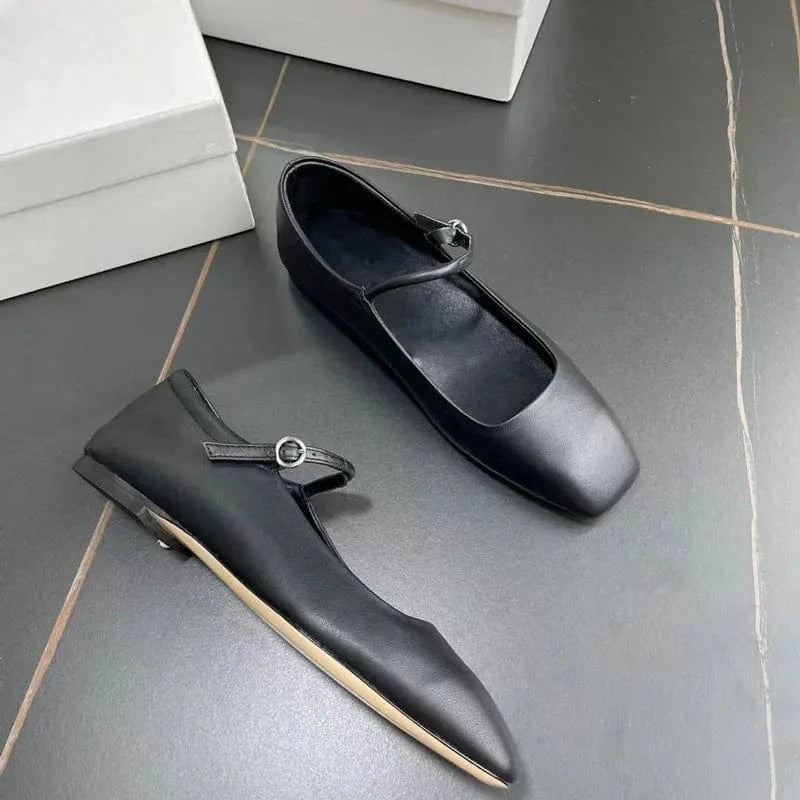 36 / 4 top quality ladies leather shoes fashion girl mary jane shoes new styles designer flats women shoes