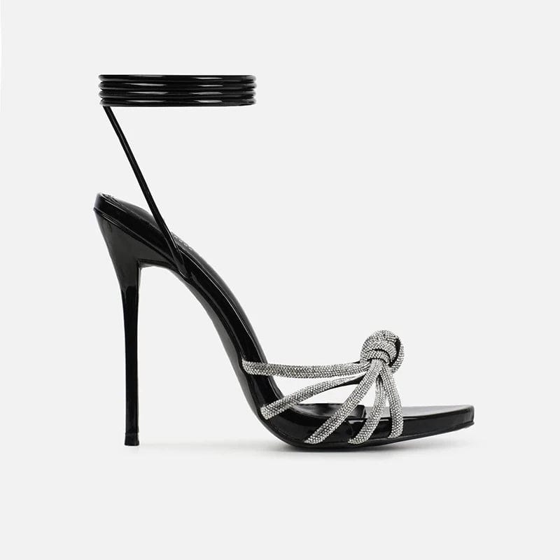 36 / Black Rivet Platform Studded Chunky Heel Fashion Open Toe Ankle Strap High Block Heel Sandals Solid Green Sandals 35-42 Women Shoes