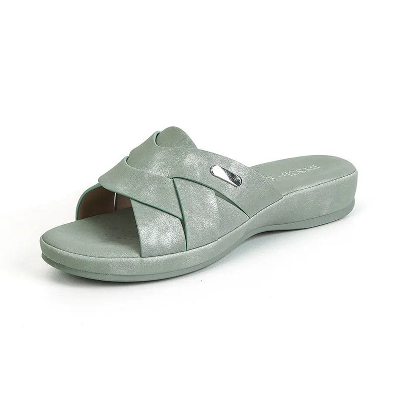 36 / Green New Summer adult lazy shoes fashion sandals Casual slippers woman Beach Non-slip flat Outdoor Lightweight Sandals