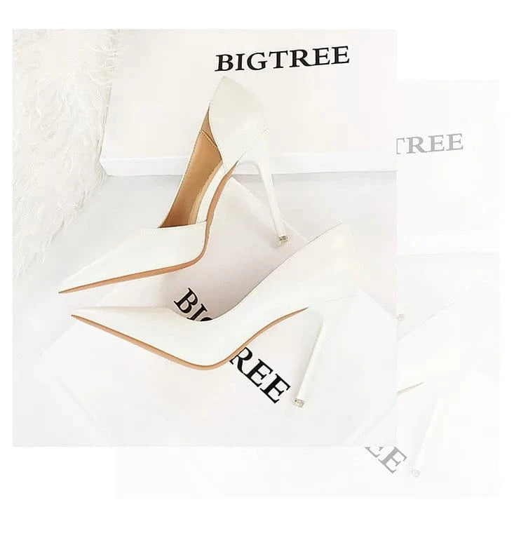 36 / NO.1 style 2 Woman Shiny Patent Leather Women Pumps Weave Fashion Black Green White Shoes Pointy Toe Dress Ladies Prom High Heels Shoes Party