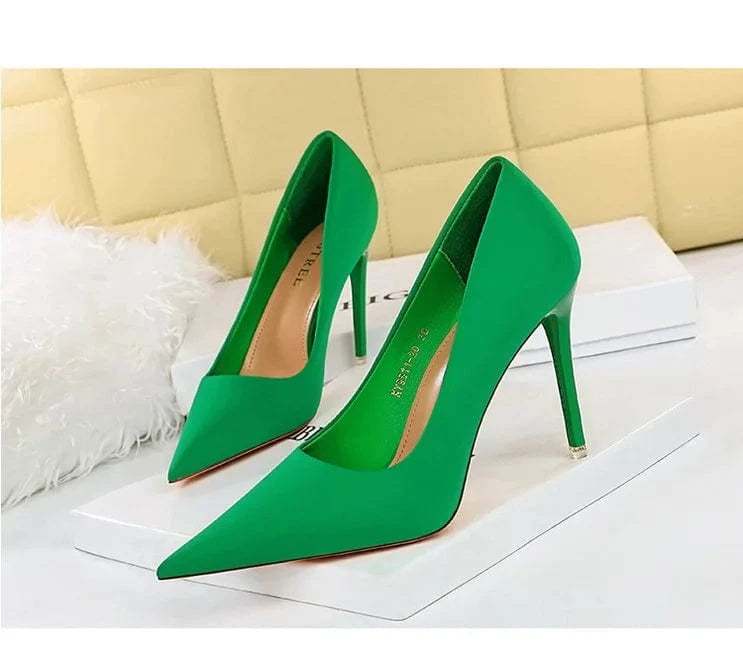 36 / NO.2 style 8 Woman Shiny Patent Leather Women Pumps Weave Fashion Black Green White Shoes Pointy Toe Dress Ladies Prom High Heels Shoes Party