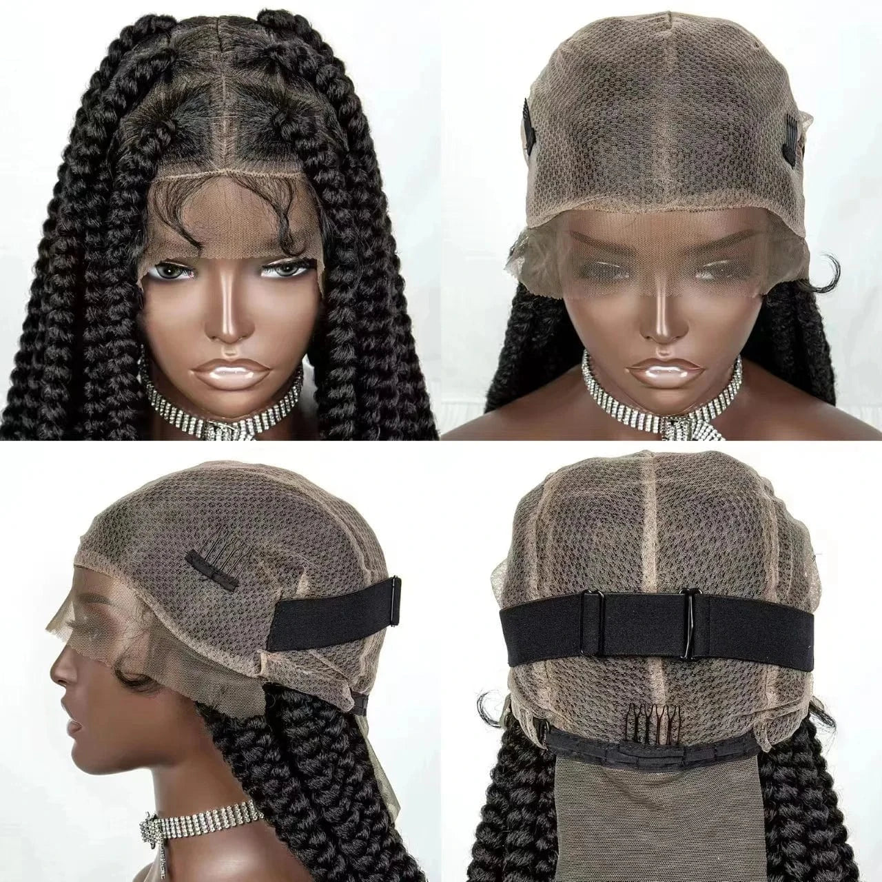 360 Full Hd Lace Frontal Wig Pre Plucked,Glueless Lace Front 360 Braided Wig,Unprocessed Human Hair Wig With Baby Hair Black Wig
