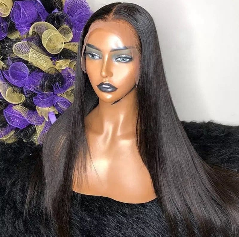 360 HD Lace Frontal Wig Pre Plucked Bone Straight Remy Brazilian Virgin Human Hair Wig Bleached Knots