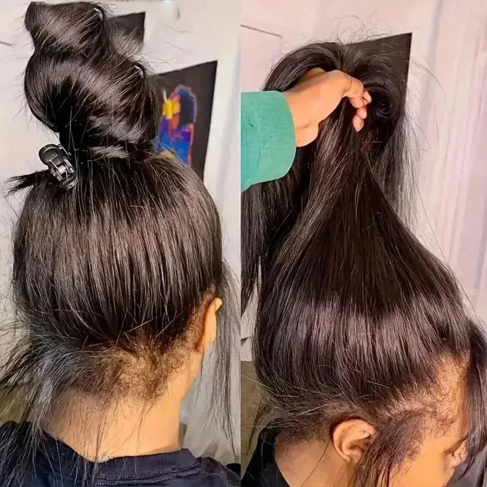 360 Invisi Strap / 18inches / United States Invisi Strap 360 Glueless Full Lace Front Wigs Human Hair HD Straight 13x4 Lace Frontal Wig Pre Plucked Drawstring Wig for Women