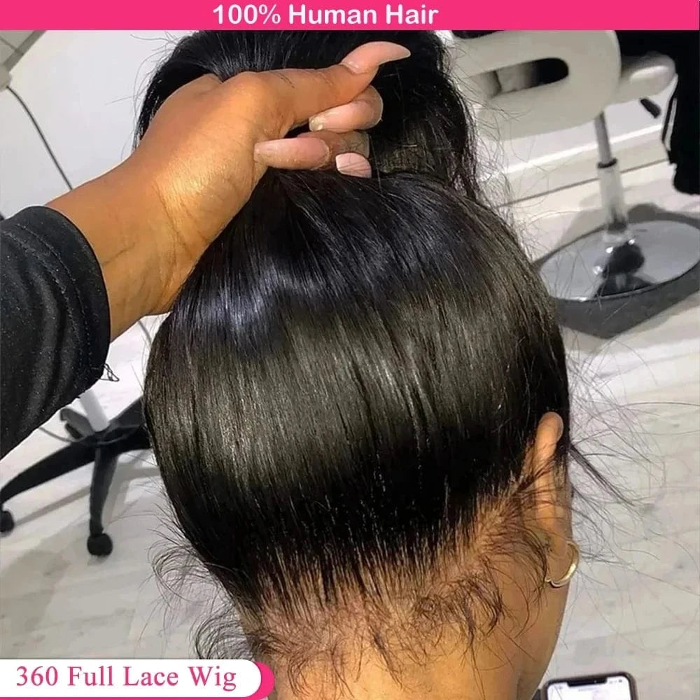 360 Lace Wig / 22inches / 180% HD 360 Full Lace Wig Human Hair Pre plucked HD Lace Wig 13x6 Human Hair Wigs 36 inch Bone Straight Lace Frontal Wig For Women