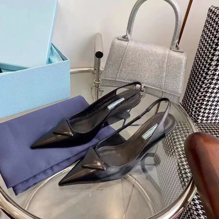 37 / Black Brand Fashion Sexy Women Pumps Sandals Famous Summer Wedding Shoes Classic Thin Heels Elegant New Heels For Ladies Pointed Toe