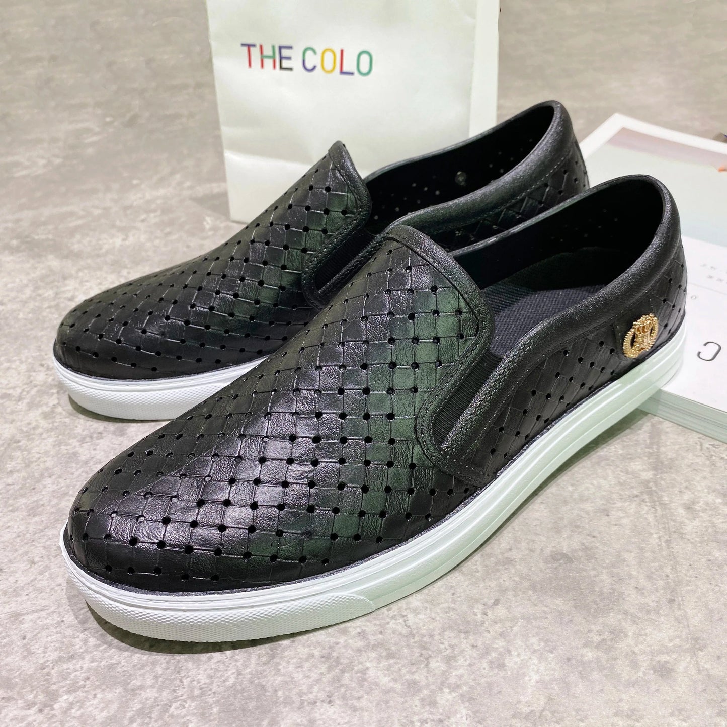 37 / Black Summer women fashion fancy outdoor office street colorful pvc flat casual loafers shoes slippers ladies