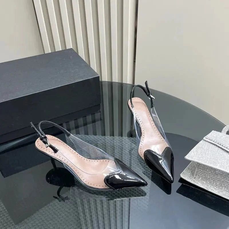 38 / Black-1 fashion new style office women's love shape high heels shoes luxury designer famous brands high heels women's sandals