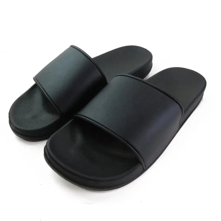 38 / Black Solid Women Slipper Ladies Slides Summer Beach Flip Flops Outdoor Flat Pvc Flip-Flops Sandals And Bags Slippers Designer Men