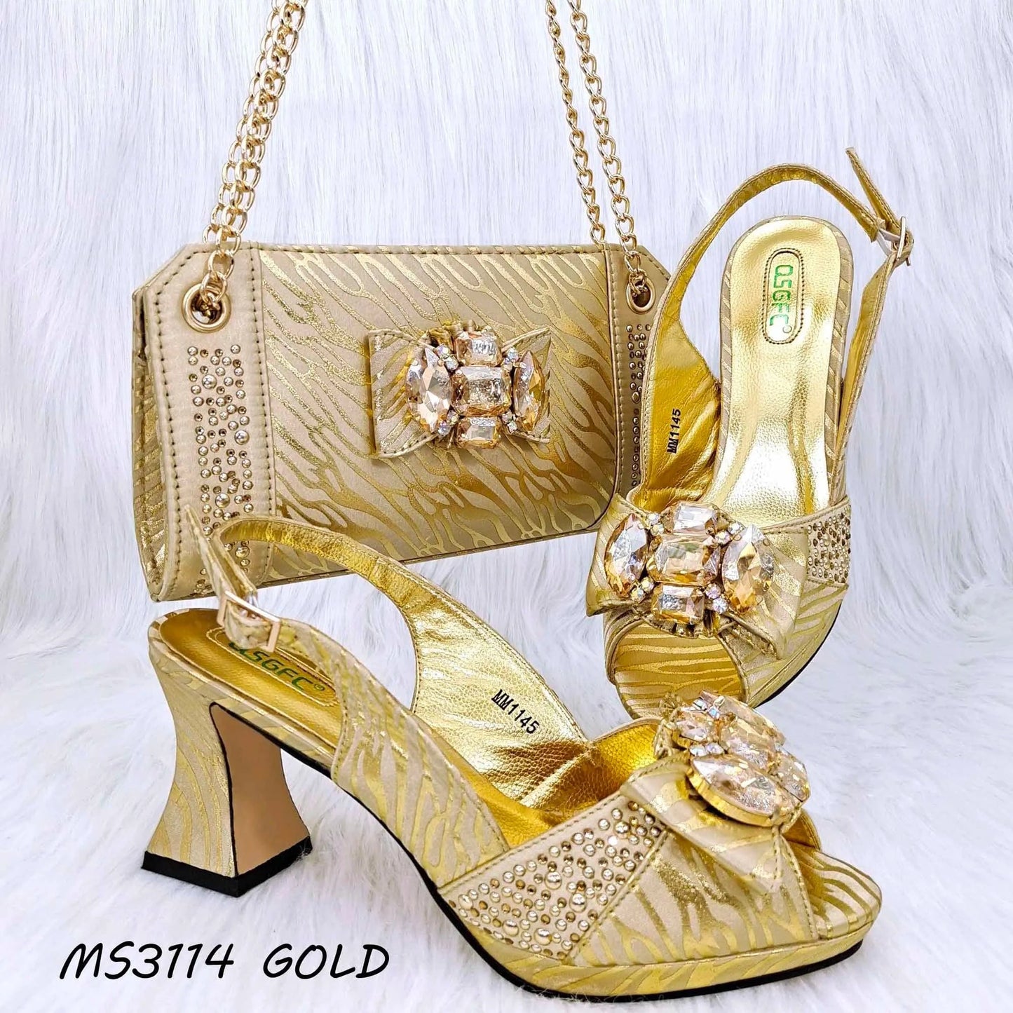 38 / Gold Rhinestone evening shoes african and bags to match purple matching clutch bag nigeria party set free shipping