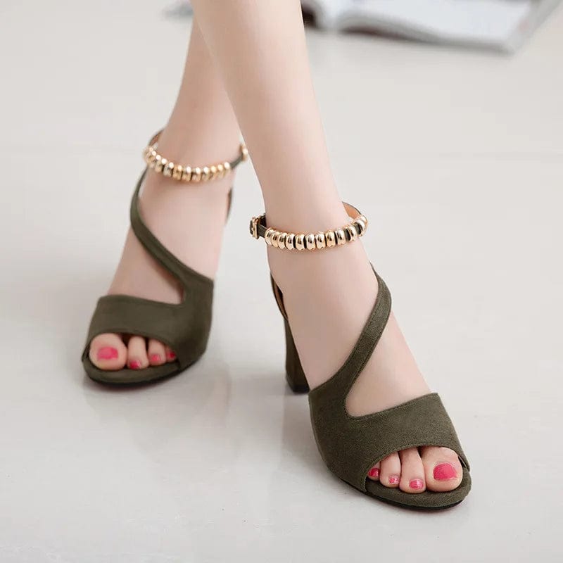 38 / Green new style large sizes high heel stock pumps high quality sandals women's shoe sexy high-heeled shoes