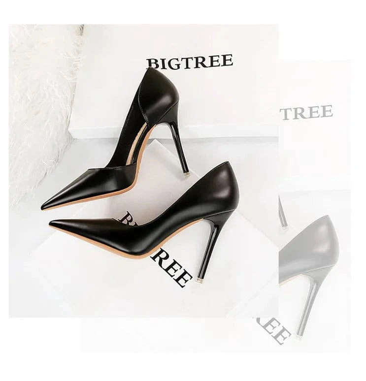 38 / NO.1 style 4 Woman Shiny Patent Leather Women Pumps Weave Fashion Black Green White Shoes Pointy Toe Dress Ladies Prom High Heels Shoes Party