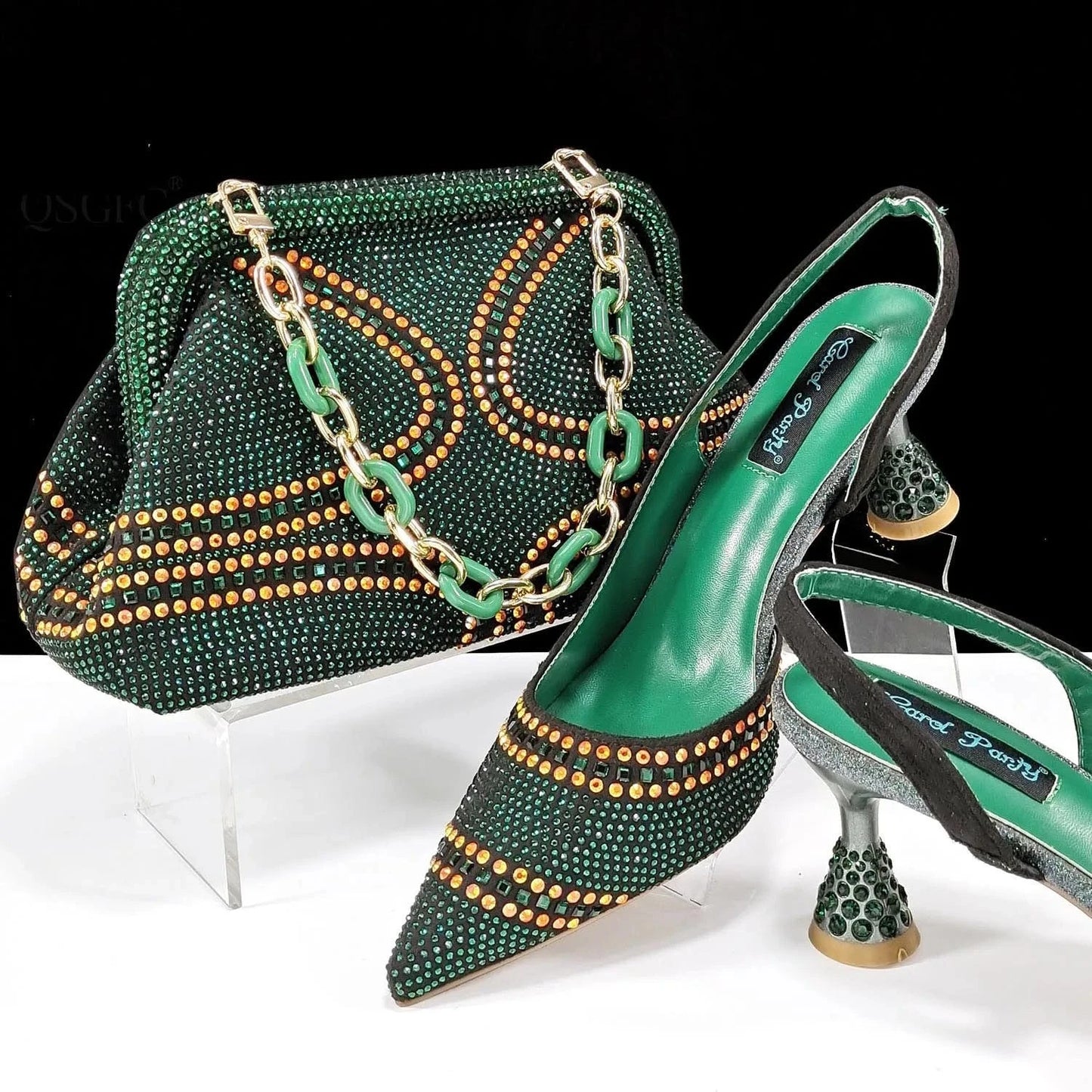 38 / TEAL Low Heel Shoes Matching Clutch Bag For Women Beautiful Design African Set Of Fashion Bag And Shoes For Ladies Daily Party