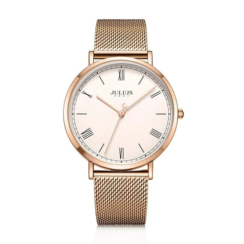 38mm B New Julius Women's Watch Fine Fashion British Plaid Style Hours Dress Bracelet Real Leather Clock Girl Birthday Gift Box