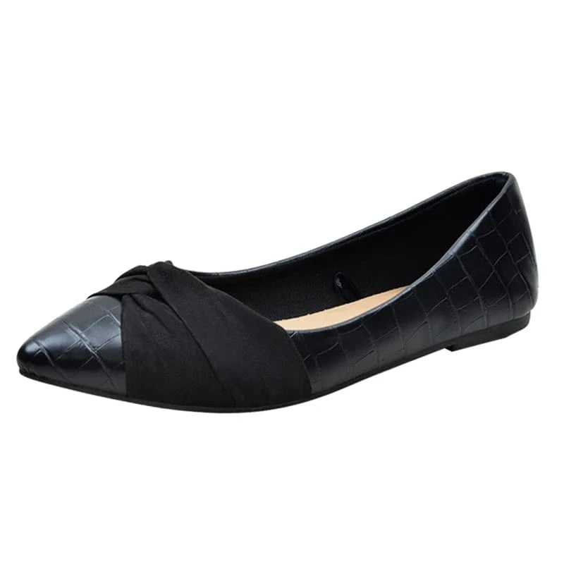 39 / Black Bow Factory direct sale flat pump shoes beautiful ladies shoes pointed toe women ballerinas lady casual flat shoes
