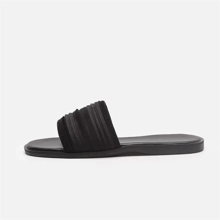 39 / Black Dropshipping Custom Logo New Fashion Pink Flat Slippers Women Shoes Beach Sandals for Ladies