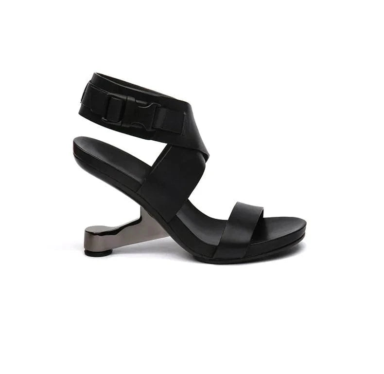 39 / Black Women Casual Sandals Simple Round-toe Open-toe Zapatos De Mujer Cross Strap Slingback High Heel Sandals Ladies Outdoor Sandalias