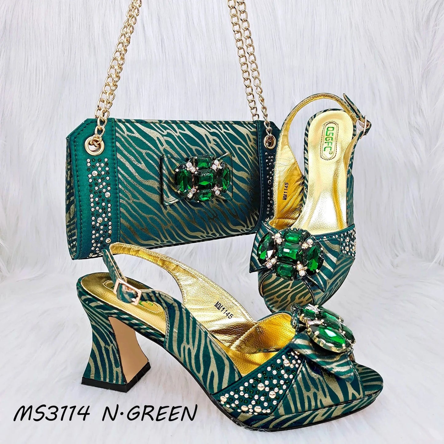 39 / Green Rhinestone evening shoes african and bags to match purple matching clutch bag nigeria party set free shipping