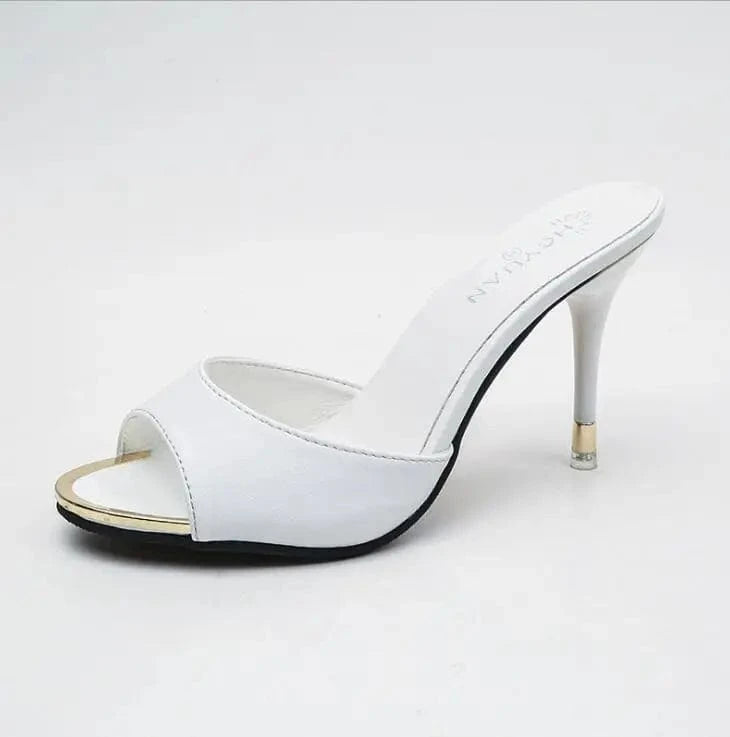 39 / white sh11004a Light green color summer women slippers and sandals sexy thin heel slippers for women