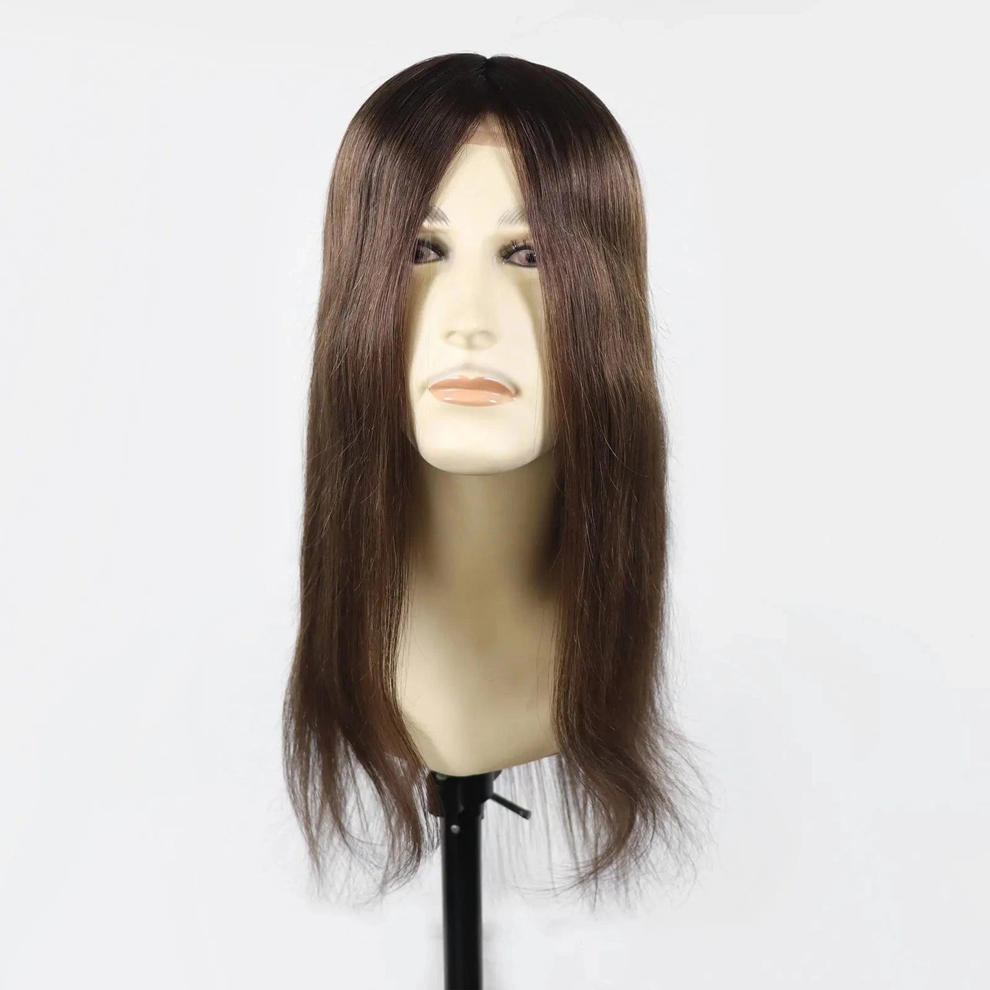 4# 18 Inches Long Male Hair Prosthesis 8x10 Man Hair Patch Front Lace Base Cap Lace Toupee For Men Wig