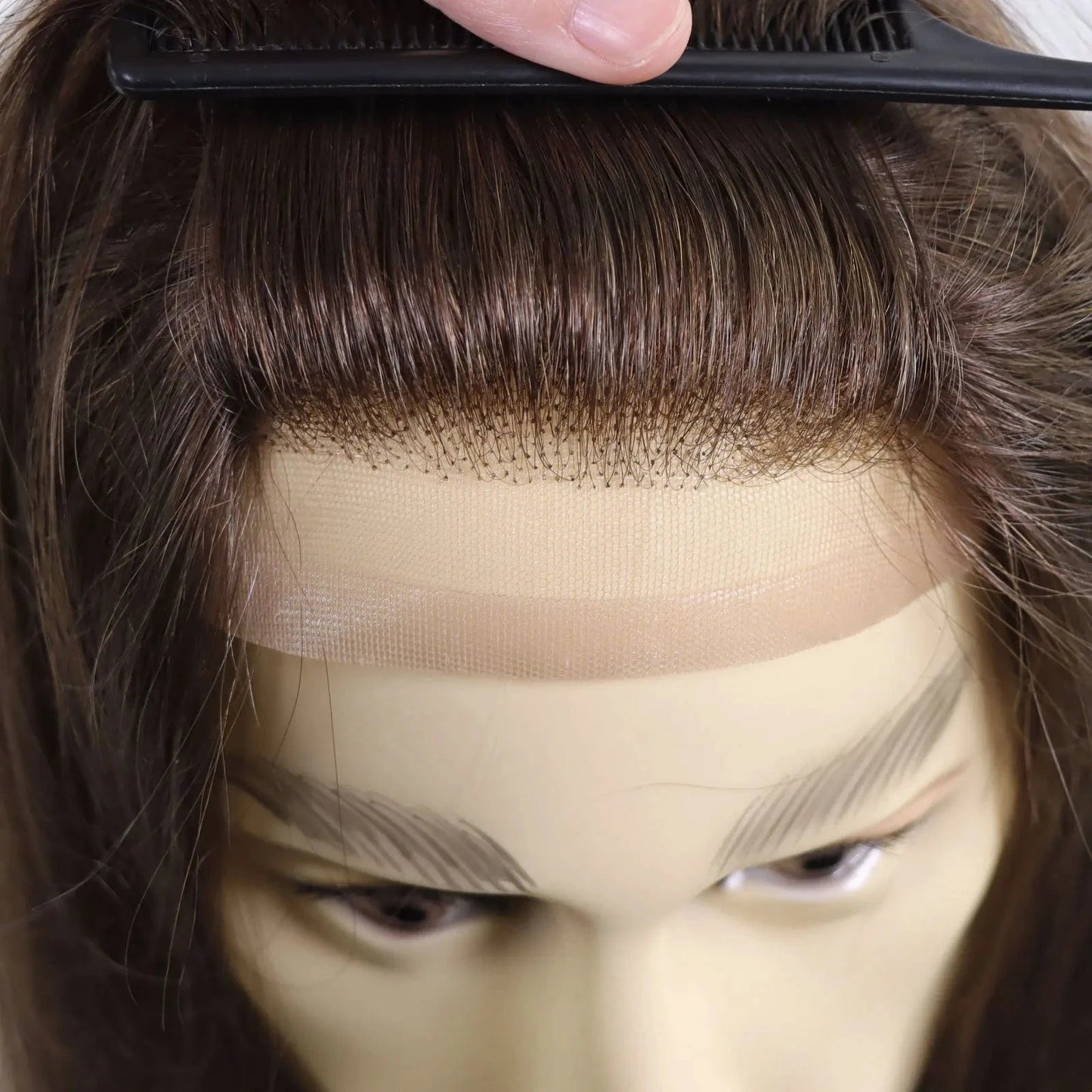 4# 18 Inches Long Male Hair Prosthesis 8x10 Man Hair Patch Front Lace Base Cap Lace Toupee For Men Wig
