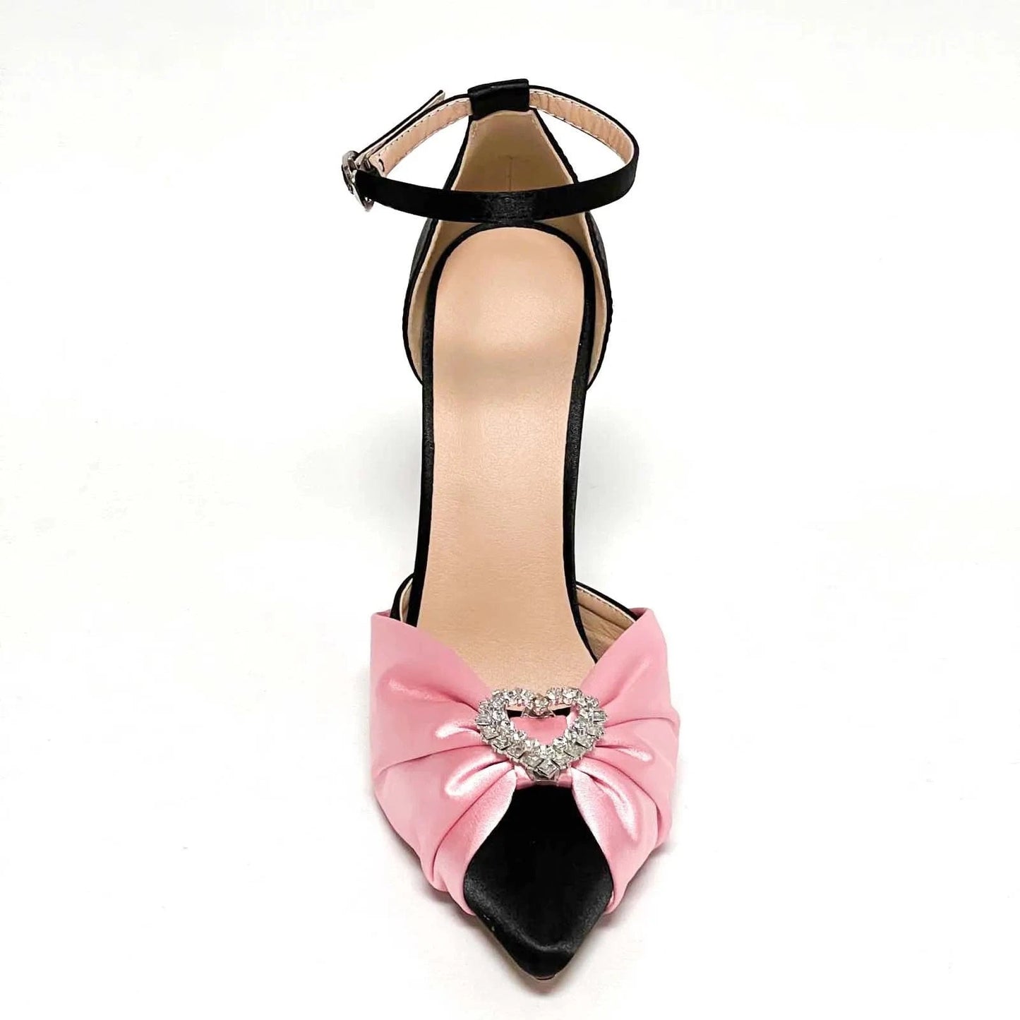 4.5 / Pink BUSY GIRL FL4642 pumps heels 2023 sexy wedding heels glitter bows rhinestone heart heels sandals for women
