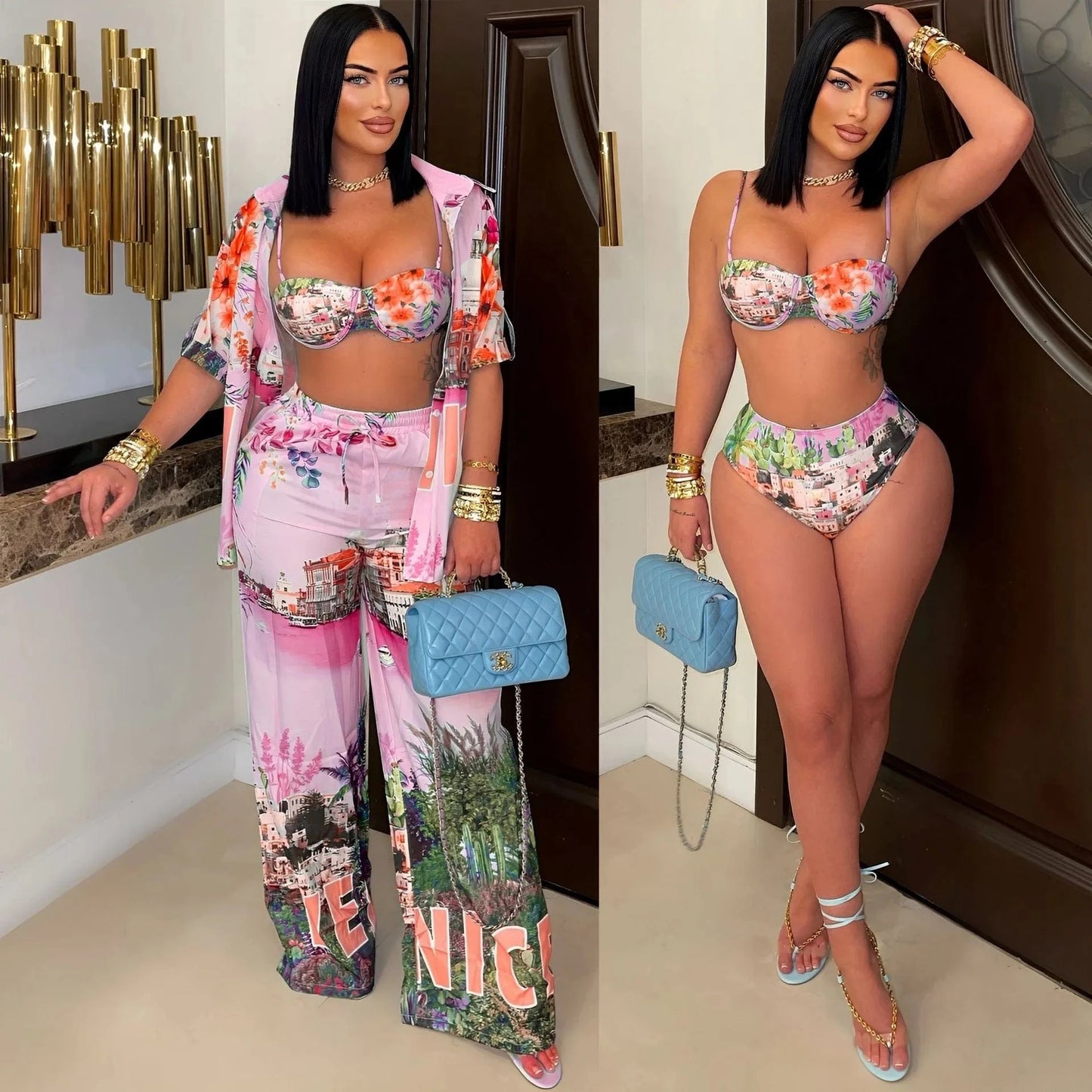 4 Piece Set Africa Clothes African Dashiki New Dashiki Fashion Suit Top And Pants Suits Trousers Ropa Dama Party For Lady