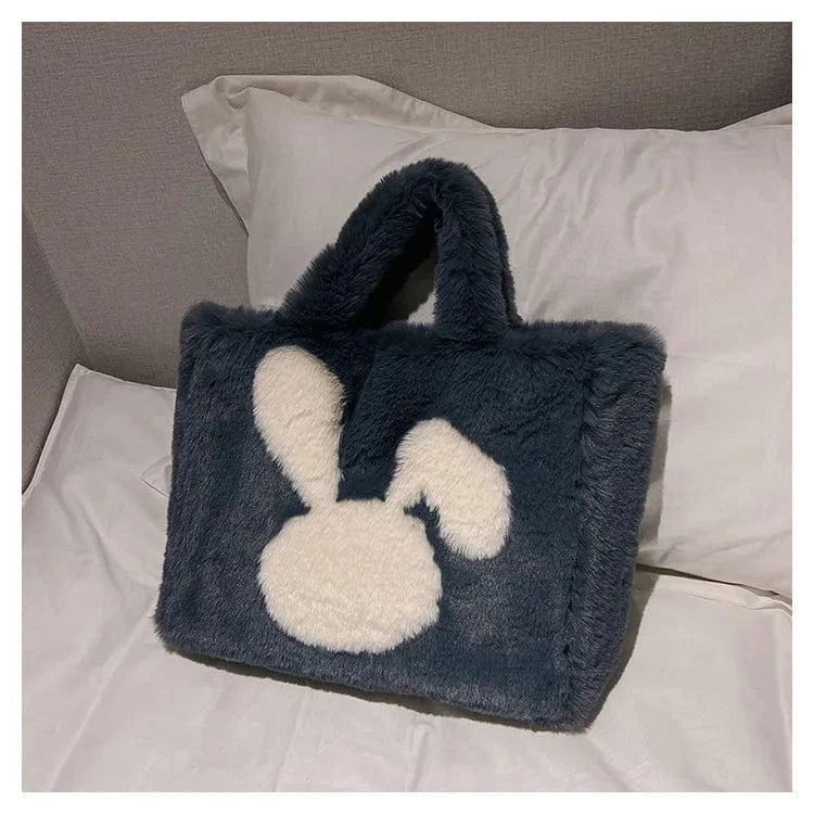 4 Plush Faux Fur Rabbit Tote