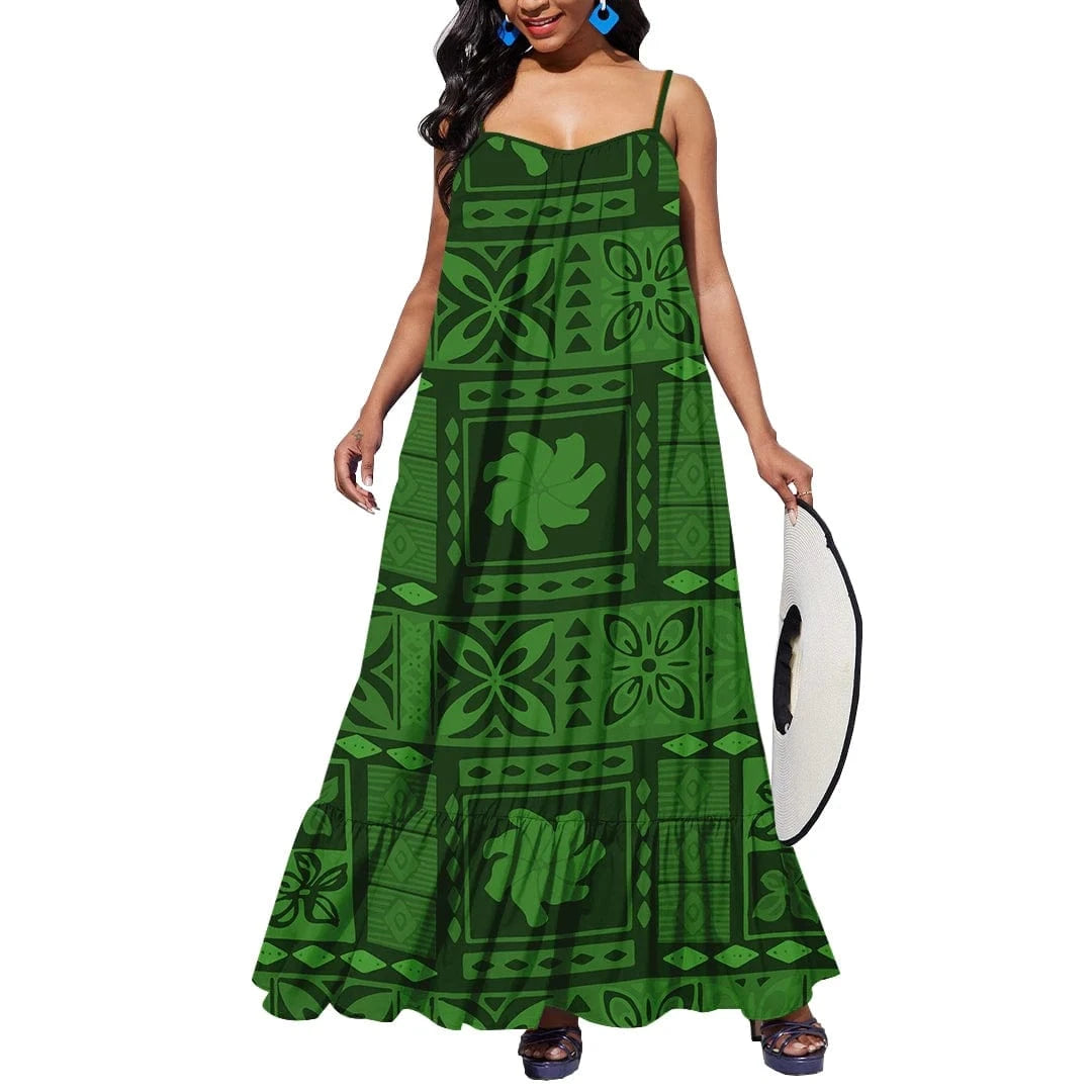 4 XL / 0467D-D7Q 2024 New Arrival Custom Print Tonga Polynesian Tribal Casual Dresses Plus Size Party Outdoor Summer Polynesian Clothing