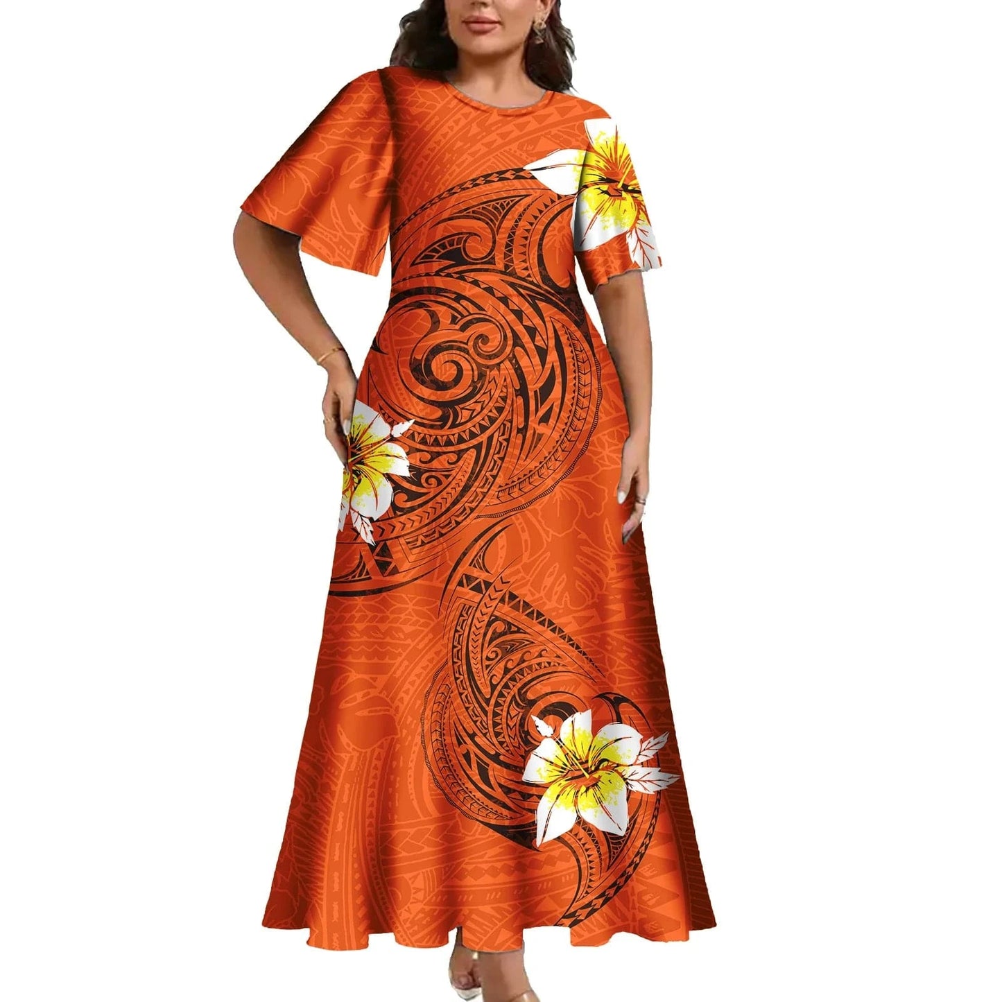 4 XL / 0552L-2987 Casual Women Dresses Elegant Clothing Dropship Print on Demand Samoan Polynesian Tribal Luxury Ladies Dresses Women Clothing