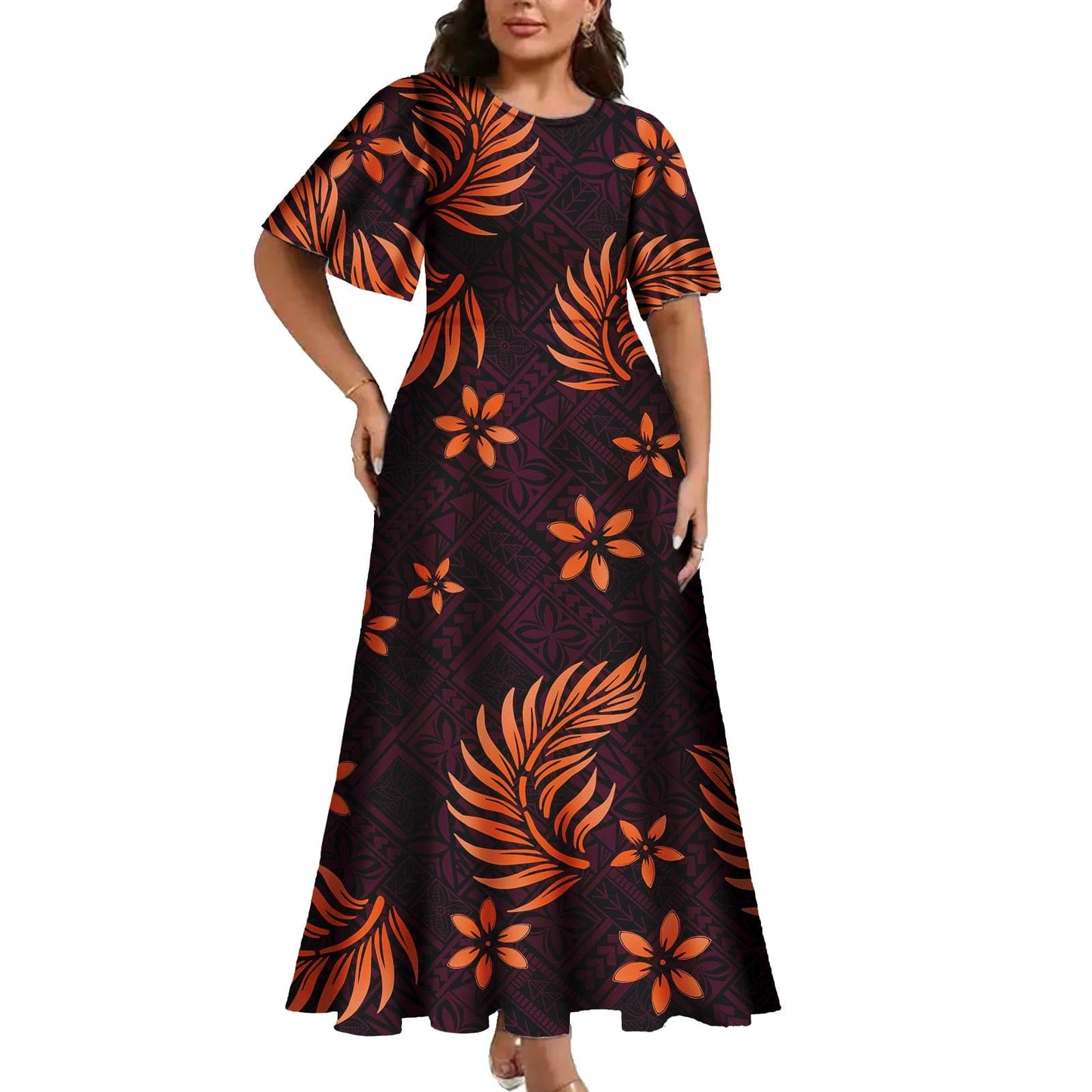 4 XL / 0558L-2987 Casual Women Dresses Elegant Clothing Dropship Print on Demand Samoan Polynesian Tribal Luxury Ladies Dresses Women Clothing