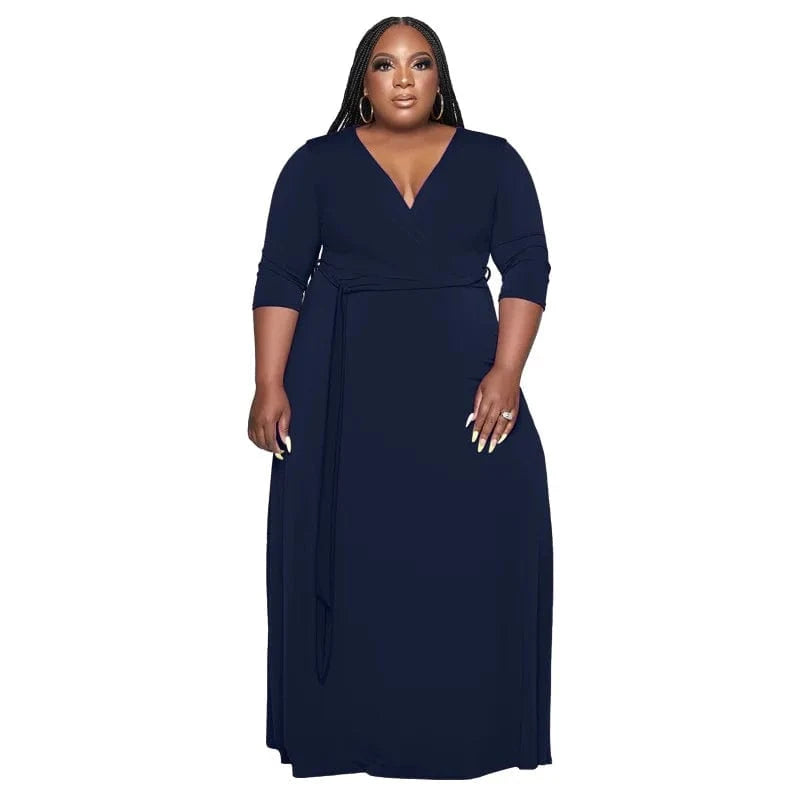 4 XL / NAVY African Dresses for Black Women Elegant Evening Party Long Maxi Dress Dashiki Abaya Dubai Gown Muslim Plus Size Women's Dresses