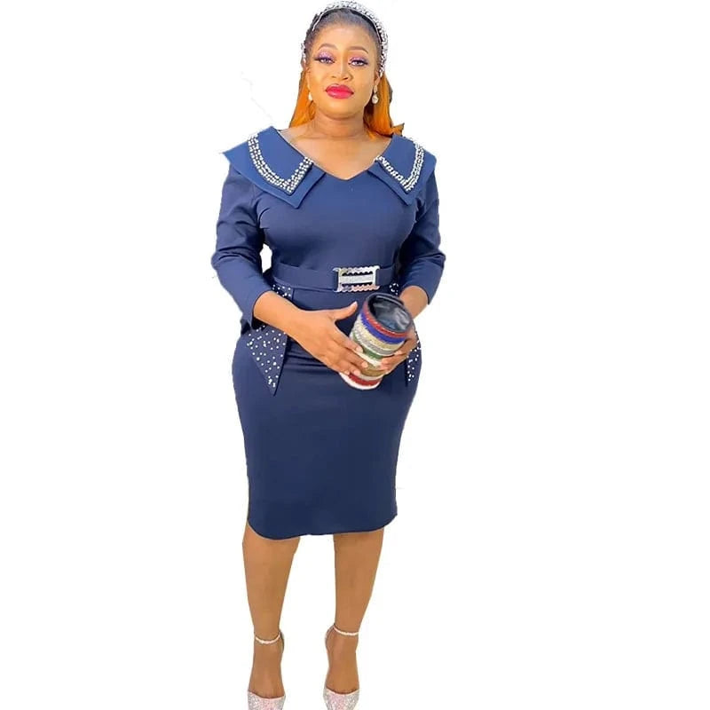 4 XL / NAVY Line party dresses women african dresses for women clothing