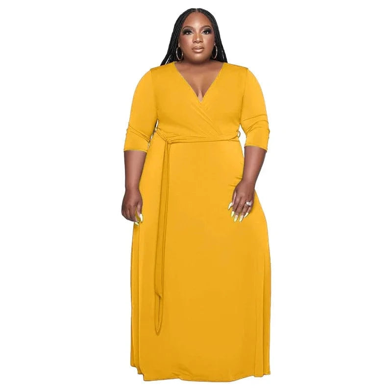 4 XL / Yellow African Dresses for Black Women Elegant Evening Party Long Maxi Dress Dashiki Abaya Dubai Gown Muslim Plus Size Women's Dresses