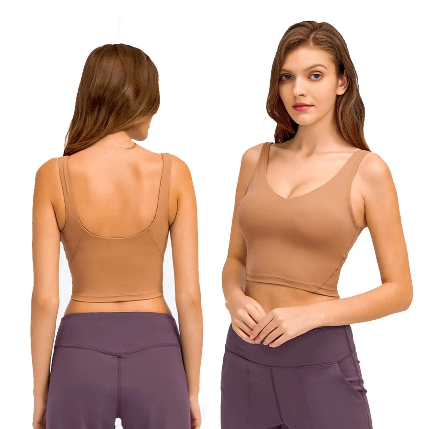 4/XS / Burnt Orange 2024 Lemon Beautiful Back Fitness Female High Strength Shockproof Align Women Yoga Bra Top Running Sports Vest For Workout