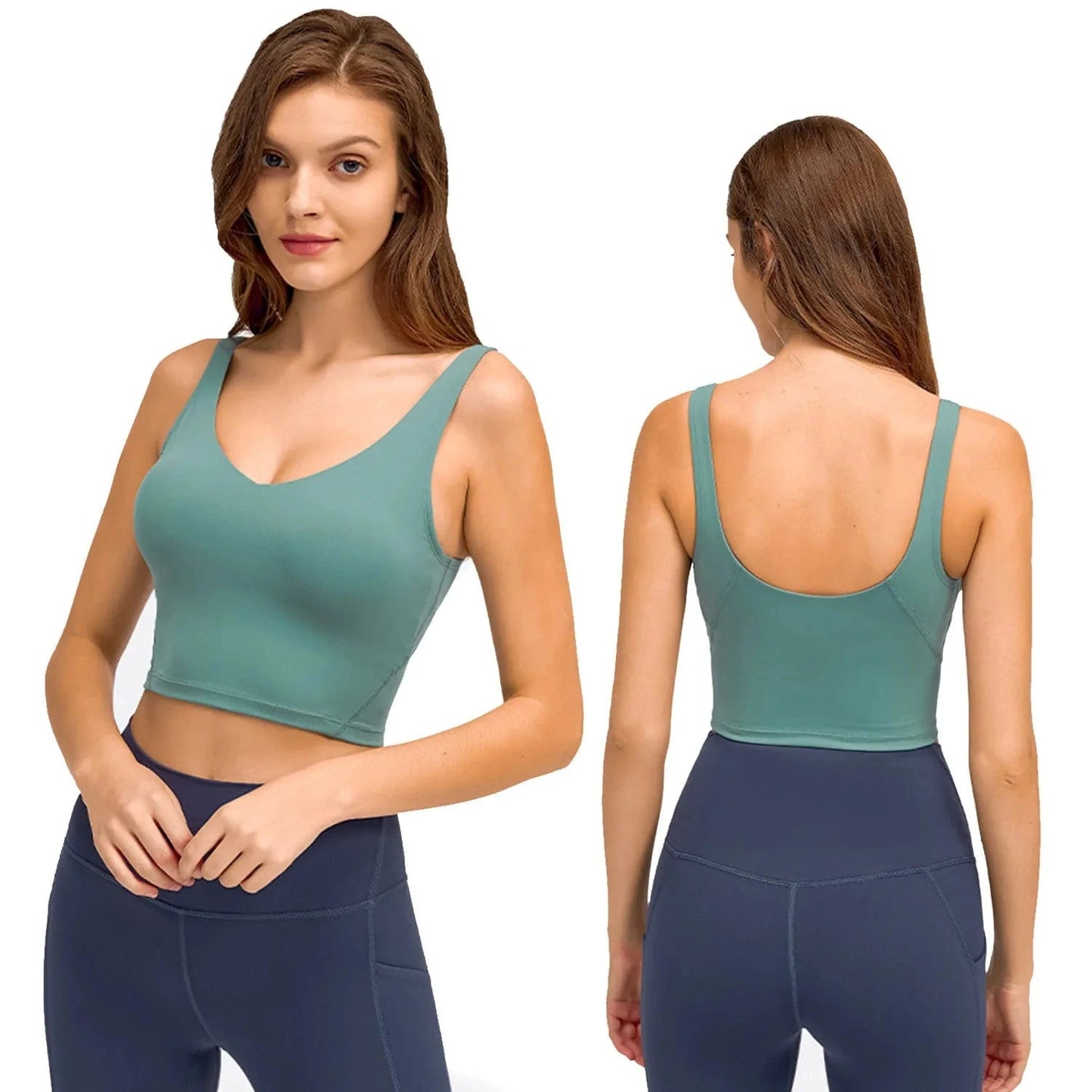 4/XS / Tidal blue 2024 Lemon Beautiful Back Fitness Female High Strength Shockproof Align Women Yoga Bra Top Running Sports Vest For Workout
