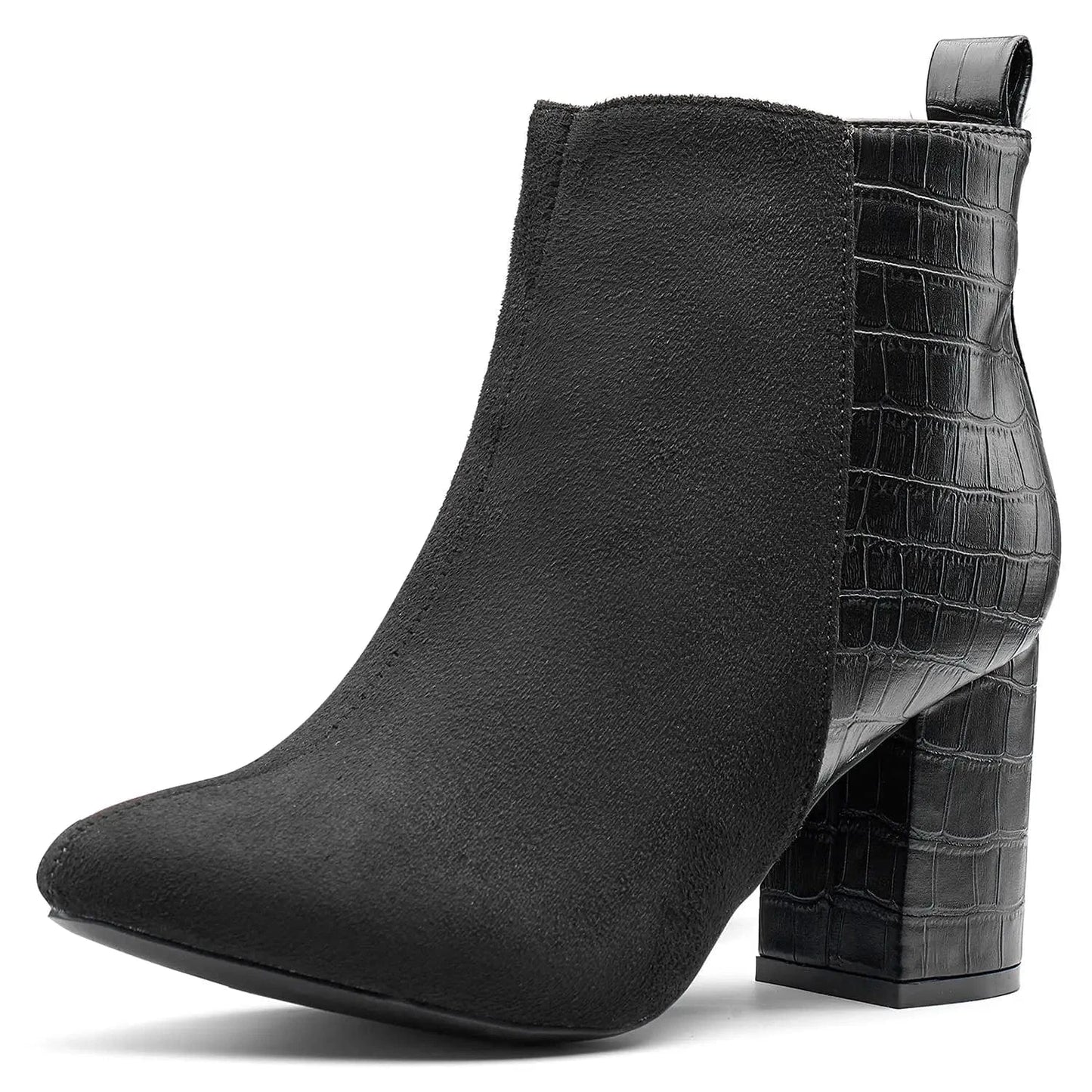 40 / Black New Arrival Chunky Heel Woman Zip Down High Heel Boots Dressing Boot Waterproof New Trendy Ladies Shoes
