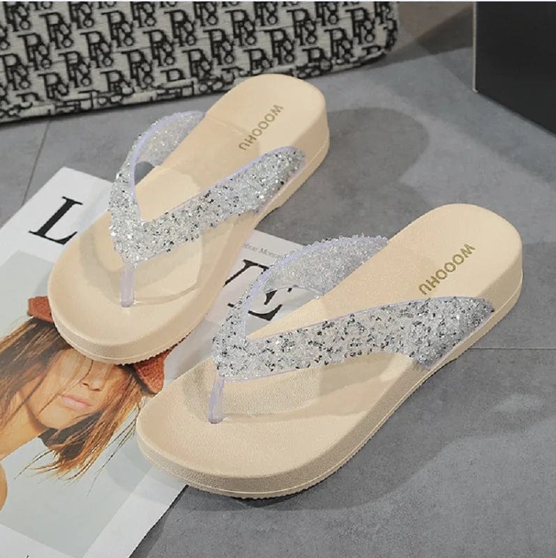 40 / Brown New Summer adult Shoes Casual flip-flops slipper woman Fashion Beach thick shoes all-match Non-slip Outdoor Sandals