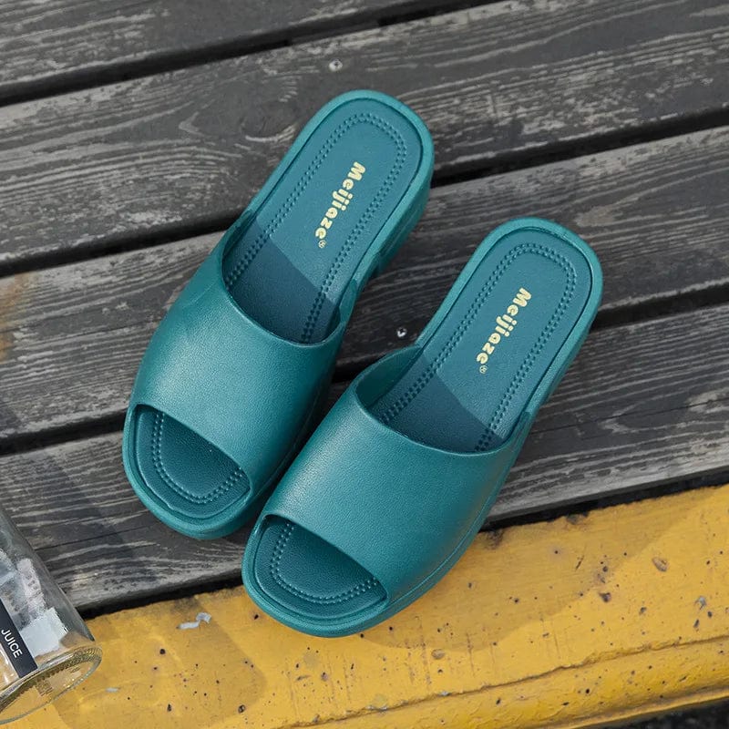 40 / Dark green New Style Women Sandals Casual Sandal Flat Bottom Ladies Beach Shoes Slippers