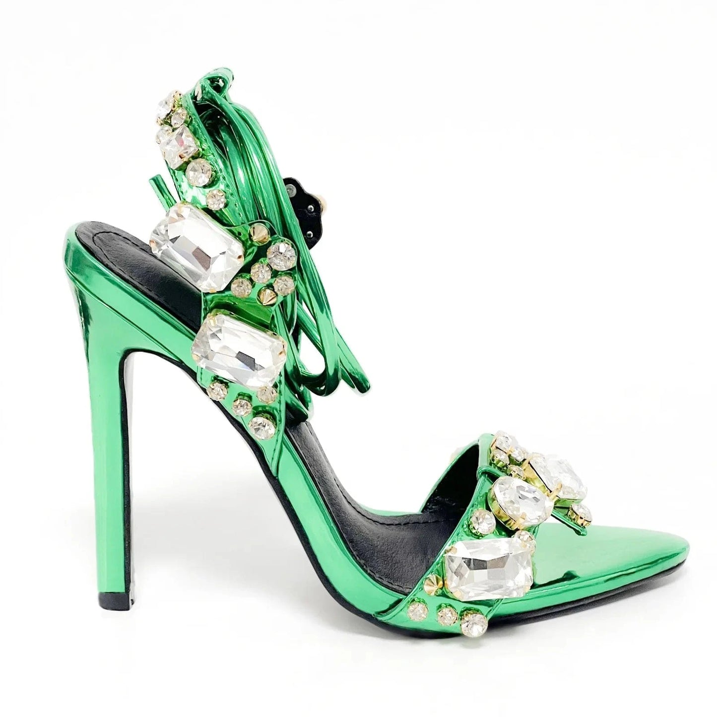 40 / Green 11cm sh11598a Summer 2024 heeled sandals gold heels elegant heel shoes for women