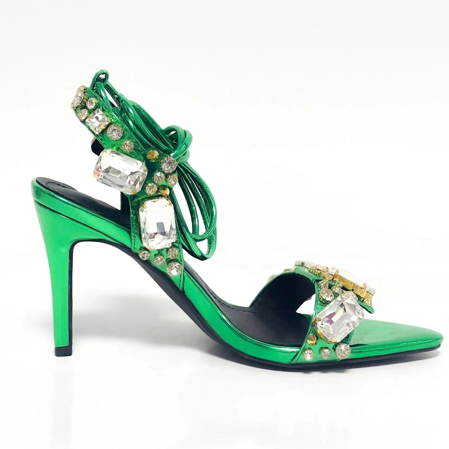 40 / Green 8.5cm sh11598a Summer 2024 heeled sandals gold heels elegant heel shoes for women